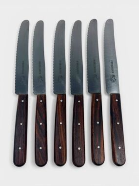 VTG R.H. Forschner VICTORINOX Set Of 6 Steak Knives Serrated Stainless Steel